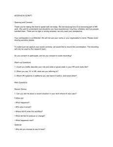 AI in HR Interview Script: Research Questions
