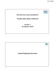 Capital Budgeting Decisions in Financial Management