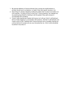 Trauma Informed Care Reflections: Clinical Practice Insights