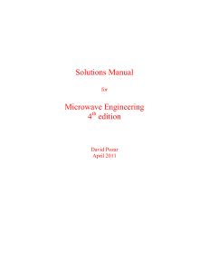Solutions Manual for Microwave Engineering 4th Edition by Pozar