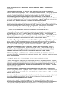 Gest&atilde;o de Pessoas na Seguran&ccedil;a do Trabalho: Capacita&ccedil;&atilde;o e Sele&ccedil;&atilde;o