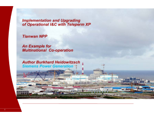 Implementation and Upgrading of Operational I&C with Teleperm XP at Tianwan NPP