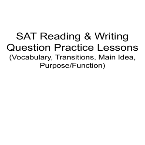 SAT Reading & Writing Practice Lessons