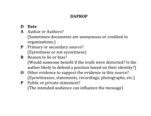 DAPROP: Source Evaluation Framework
