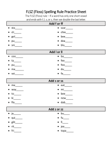 FLSZ (Floss) Spelling Rule Practice Sheet