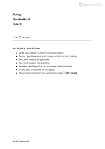 Biology Standard Level Paper 2 Exam Questions