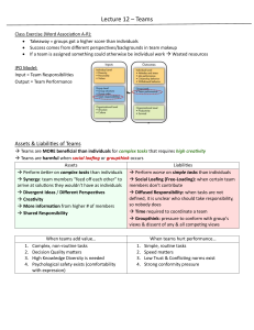 Lecture 12: Teams &ndash; Assets, Liabilities, and Performance Models