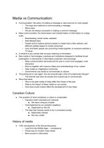 Media vs Communication: Lecture Notes