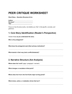 Peer Critique Worksheet for Short Stories