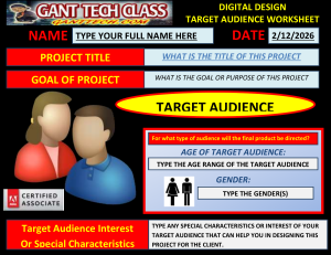 Digital Design Target Audience Worksheet