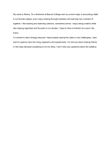 Student Introduction: Sherry's Biology Class Intro