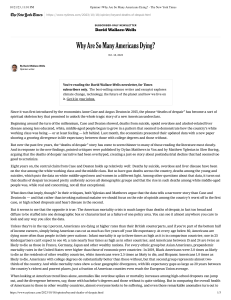 Why Are So Many Americans Dying? - Analysis
