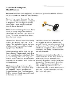 Metal Detectors Reading Test