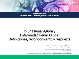 Injuria Renal Aguda: Definiciones, Reconocimiento y Respuesta
