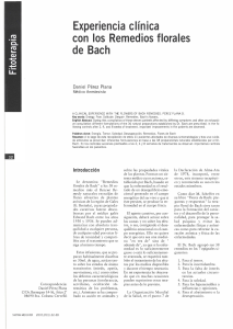 Experiencia cl&iacute;nica con remedios florales de Bach
