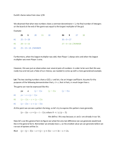 Euclid's Game Lecture Notes: Winning Strategy