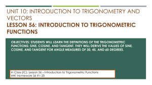 Introduction to Trigonometric Functions Lesson