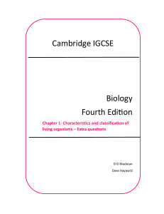 IGCSE Biology Extra Questions - Chapter 1