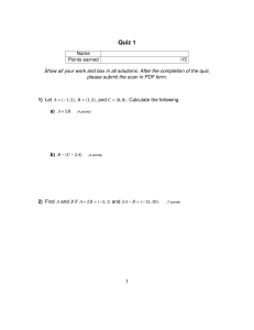 Vector Operations Quiz 1