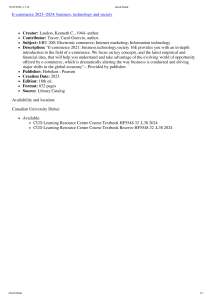 E-commerce 2023-2024: Business, Technology and Society