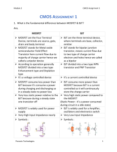 CMOS Assignment 1: MOSFET vs BJT Differences