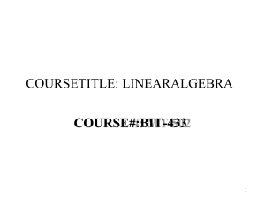 Linear Algebra Course (BIT-433) - Textbook & Applications