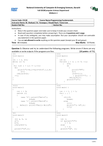 CS118 Programming Fundamentals Midterm 1 Exam Paper