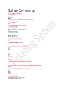 Galileo Commands: GDS System Commands Guide