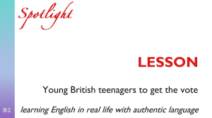 English Lesson: Lowering the UK Voting Age