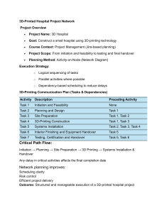 3D-Printed Hospital Project Network Plan
