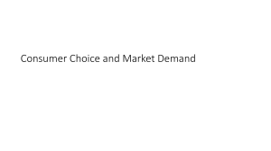 Consumer Choice and Market Demand: Utility Theory
