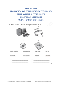 ICT Hardware and Software Exam Questions Paper 1 Set 1