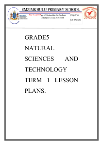Grade 5 Natural Sciences & Technology Lesson Plans