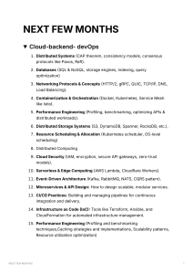 Next Few Months: Cloud Backend & DevOps Study Plan