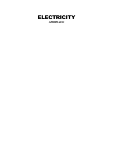 Electricity Summary Notes: Electrostatic Principles