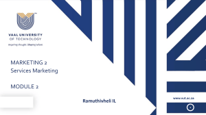 Services Marketing: Building Customer Relationships & Loyalty