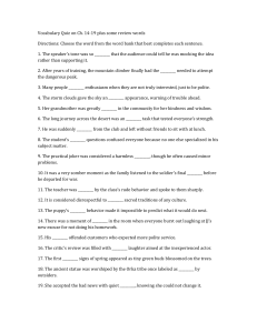 Vocabulary Quiz Ch. 14-19