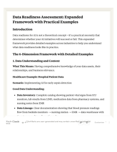 Data Readiness Assessment: AI Framework & Examples