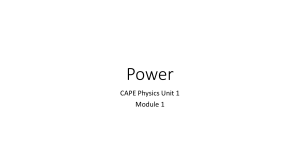 CAPE Physics Unit 1 Module 1: Power