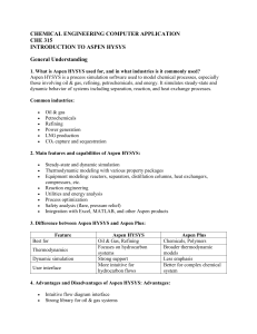 Introduction to Aspen HYSYS for Chemical Engineering
