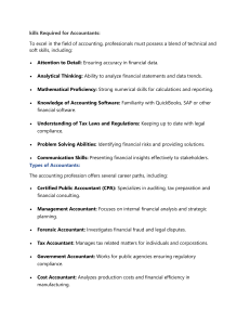 Accounting Skills & Career Paths
