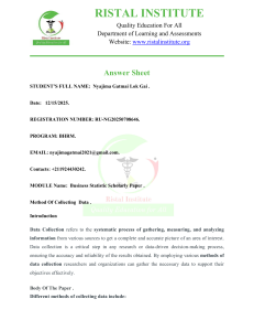 Methods of Data Collection in Business Statistics