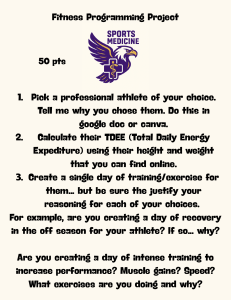 Fitness Programming Project: Athlete Training & TDEE Calculation