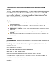 3D Robot for Construction Management using Reinforcement Learning