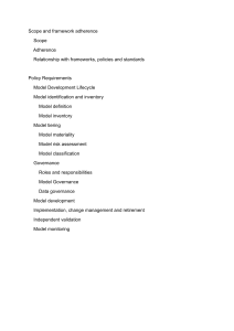 Model Governance Table of Contents