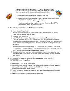 APES Environmental Laws Superhero Assignment