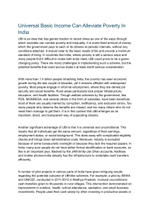 Universal Basic Income and Poverty Alleviation in India