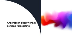 Supply Chain Demand Forecasting Analytics