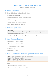 Area of Compound Shapes - Year 9 Lesson Plan