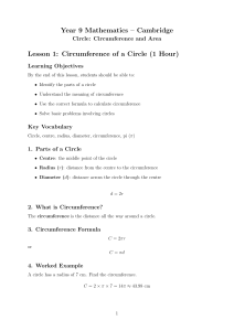 Year 9 Maths: Circle Circumference & Area Lesson
